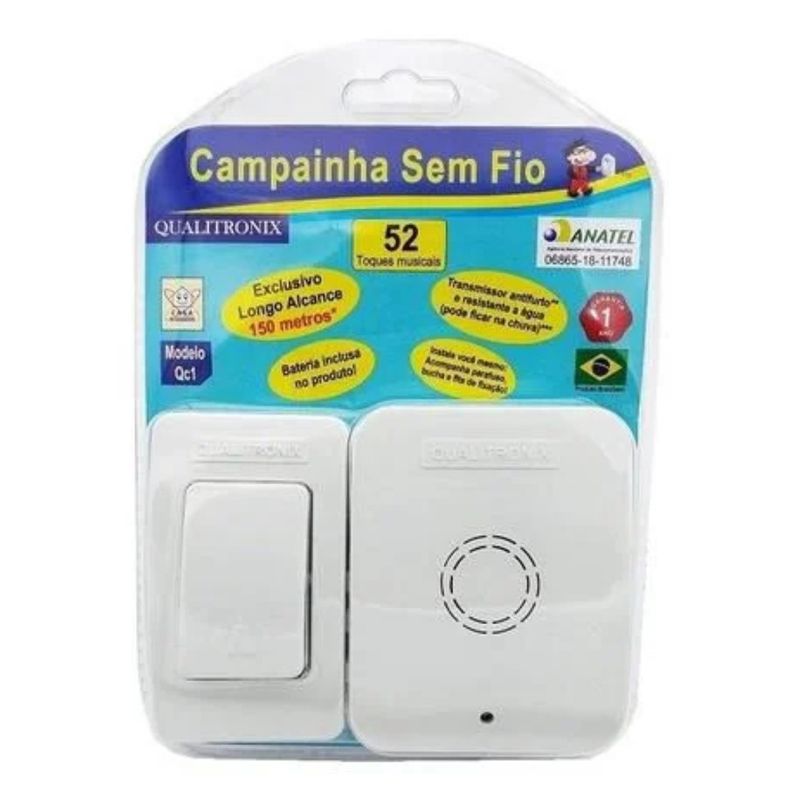 Campainha-Sem-Fio-Qc1-Bivolt-52-Toques-Qualitronix
