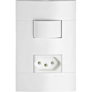 Conjunto Interruptor Simples + Tomada 2p+t Lunare de 10 Amperes 250 Volts Schneider