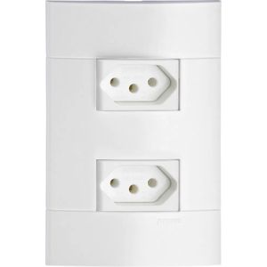 2 Tomadas 2p+t de 10 Amperes 250 Volts na Cor Branca Lunare Schneider