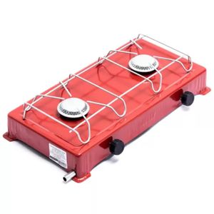 Fogão 2 Bocas Camping de Baixa Pressão Vermelho Jolly