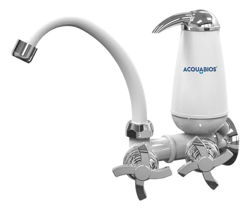 Filtro-Acqua-com-Bica-Fixa-Branca-Cromada-Acquabios