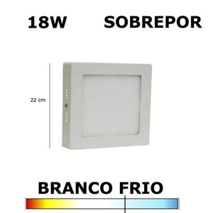Luminária Led de Sobrepor Quadrada 18w 6500k Embuled