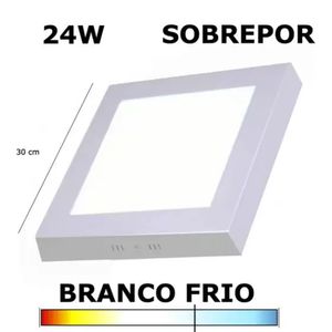 Luminária de Led de Sobrepor Quadrada de 24w e 6500k Embuled