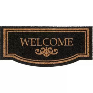 Tapete Vinil Formas Welcome Preto 30x70cm Kapazi