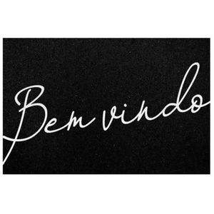 Tapete Vinil Ligth Bem-Vindo Preto 40x60cm Kapazi