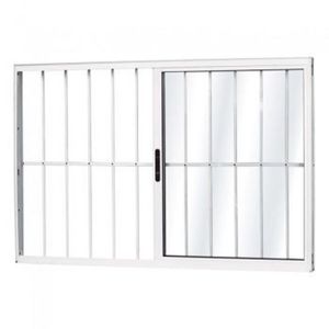 Janela em Alumínio 1,00x1,00 2 Folhas de Correr e Grade Vidro Liso Home Branca Quality
