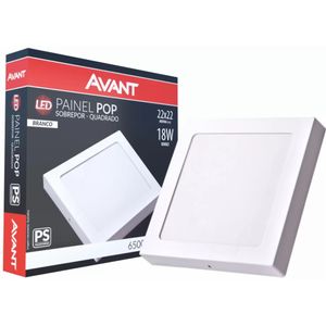 Painel Led Sobrepor Pop Quadrado 18w 6500k Bivolt Avant