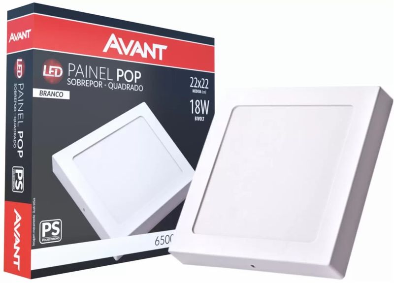 Painel-Led-Sobrepor-Pop-Quadrado-18w-6500k-Bivolt-Avant