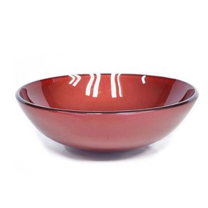 Cuba de Vidro Vermelho Barroco Redondo Vmex