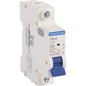 Minidisjuntor Unipolar TDJ3-1C40 1P 40A 3KA Tramontina