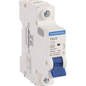 Minidisjuntor Unipolar TDJ3-1C50 1P 50A 3KA Tramontina