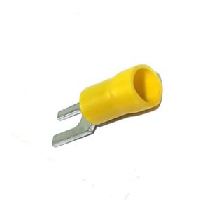 Terminal Forquilha Pré-isolado na Cor Amarela, com Capacidade para Fio de 4,0-6,0 e Furo de 5, Em Embalagem com 10 Unidades Easy