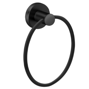 Porta Toalha Argola 17cm Pieno Preto Fosco Forusi