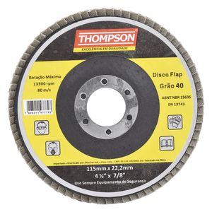 Disco Flap Zirconio Grão-40 4.1/2 Polegadas Thompson