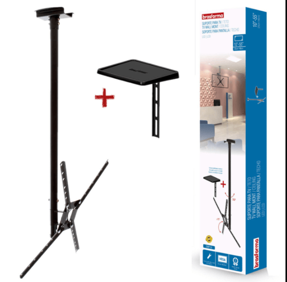 Suporte-Teto-Preto-Lcd-Tv10-55-