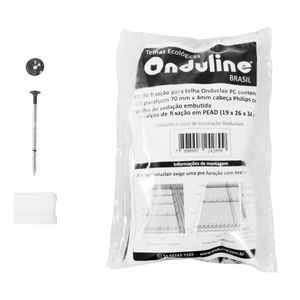 Kit Parafuso Fixação Onduclair Com 14 Unidades Cinza Onduline