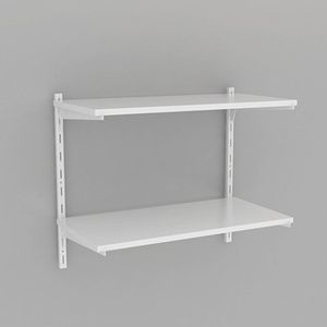 Kit 2 Prateleira Branco 60X30 Mdp Com Trilho k2mb60X30X1,5 uv Brasforma