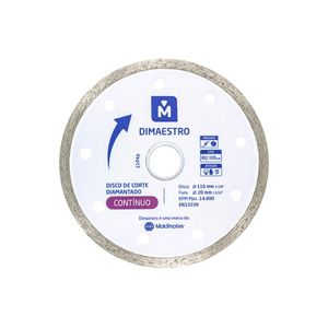 Disco de Corte Diamantado Contínuo 110mm Dimaestro Moldimplas