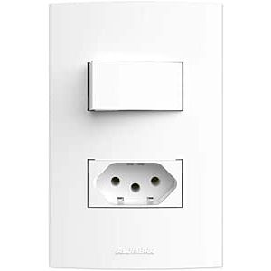 Conjunto 1 Interruptor Simples 6A+ Tomada 2P+T 20A 250V Stylus Ilumi