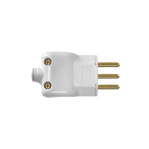 Plugue Macho Branco 2P+T 10A 250V Ilumi