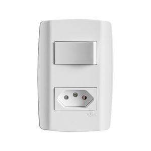 Conjunto Interruptor Simples 10A+Tomada 20A 250V Ilumi