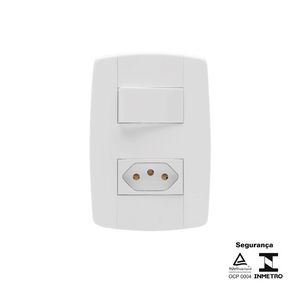 Conjunto Interruptor Simples + Tomada 10A 250V Ilumi Lev