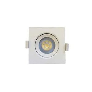 Spot de Led Mr16 Quadrado de 5w e 3000k Embuled