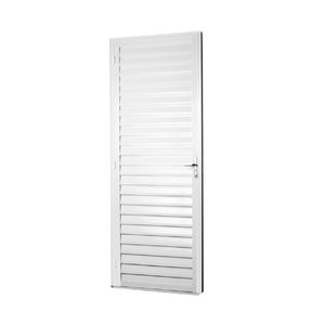 Porta Veneziana 80CmX210cm Branco Lado Esquerdo Aluvid