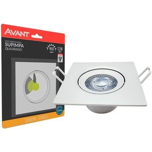 Spot Led Quadrado 12w Authentic Amarela 3000k Avant