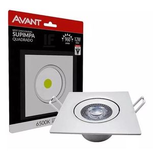 Spot Led Quadrado 12w Authentic Branca 6500k Avant