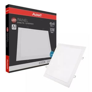 Painel Led Embutir Slim Quadrado 40X40 30w 6500k Avant