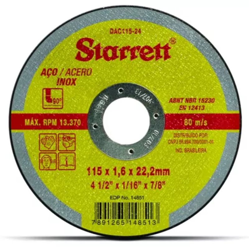 Disco-Corte-115x1-6x22--4-1-2x1-16x7-8--Starrett