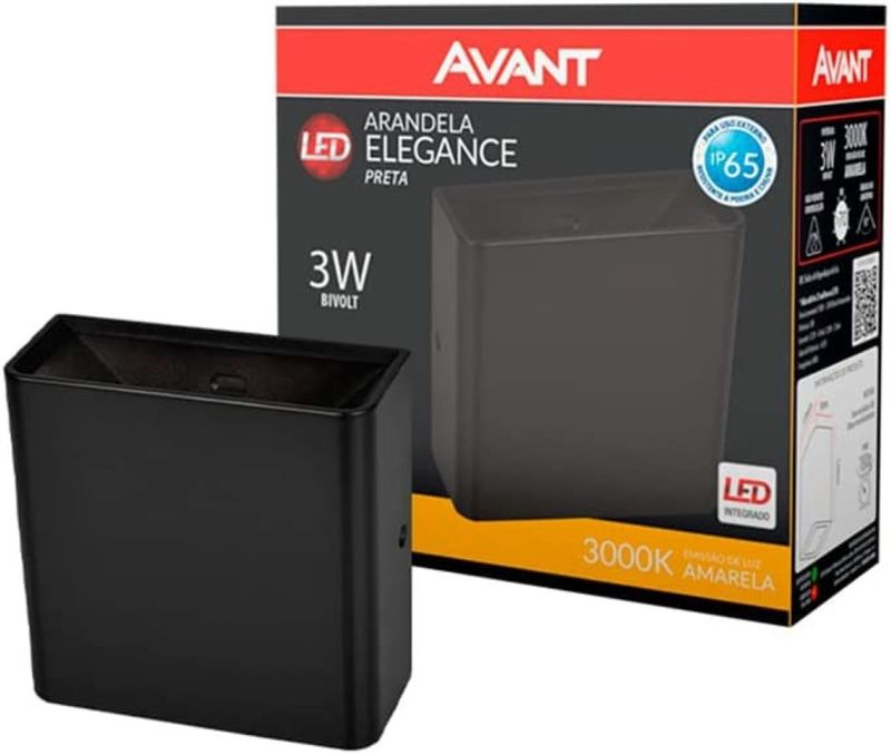 Arandela-LED-Elegance-Rischi-Preta-6w-3000k-Ip65-Bivolt-Avant