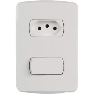 Interruptor Simples + Tomada 2p+t 10 Amperes 250 Volts Branco Miluz Schneider