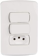 2-Interruptores-Simples---Tomada-2p-t-10-Amperes-250-Volts-Miluz-Schneider