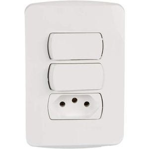 2 Interruptores Simples + Tomada 2p+t 10 Amperes 250 Volts Miluz Schneider