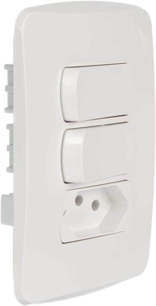 2-Interruptores-Simples---Tomada-2p-t-10-Amperes-250-Volts-Miluz-Schneider