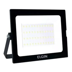 Refletor Led 50w 6500k Luz Branca Borda Preta Elgin
