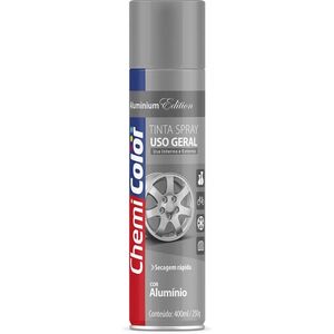 Tinta Spray Uso Geral 400ml Alumínio Chemicolor