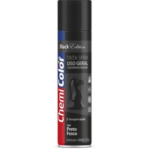 Tinta Spray Uso Geral Preto Fosco 400ml Chemicolor