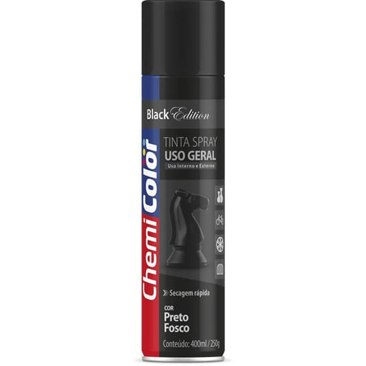 Tinta-Spray-Uso-Geral-400ml-Preto-Fosco-Chemicolor