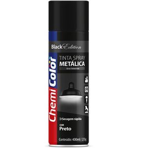Tinta Spray Metálica Preto 400ml Chemicolor