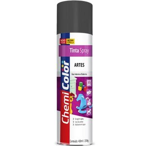 Tinta Spray Artes Preto Fosco 400ml Chemicolor