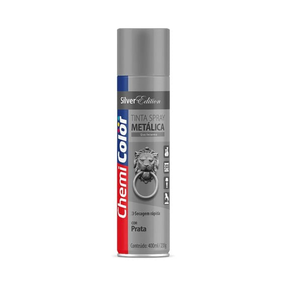 Tinta-Spray-Metalica-Prata-400ml-Chemicolor