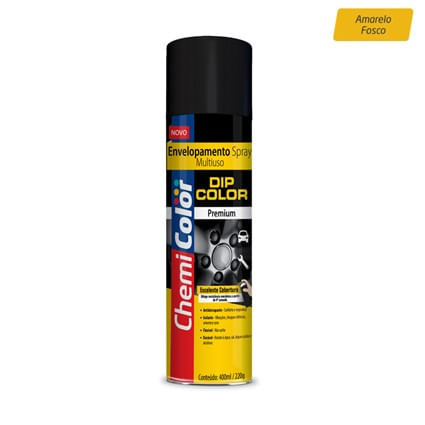 Tinta-Spray-Dip-Color-Uso-Geral-Amarelo-Fosco-400ml-Chemicolor