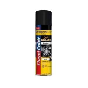 Tinta Spray Dip Color Uso Geral Preto Brilhante 400ml Chemicolor