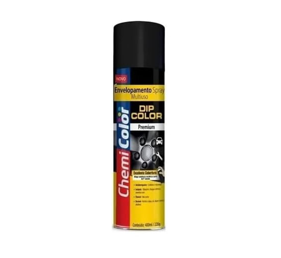 Tinta-Spray-Dip-Color-Uso-Geral-Preto-Brilhante-400ml-Chemicolor