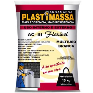 Argamassa AC-III Piso Sobre Piso Branca 15kg Plastimassa