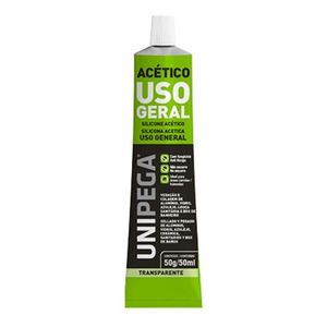 Silicone Acético Incolor Alumínio Bisnaga 50ml Unipega
