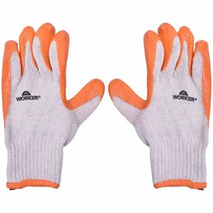 Luva Banhada em Látex Natural Laranja 9 G Worker